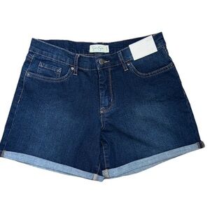 JESSICA SIMPSON DENIM SHORTS CUFFED LEG DARK BLUE WASH STRETCHY WOMEN’S SIZE 6